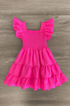Mom & Me - Eyelet Ruffle Dress - Sparkle in Pink