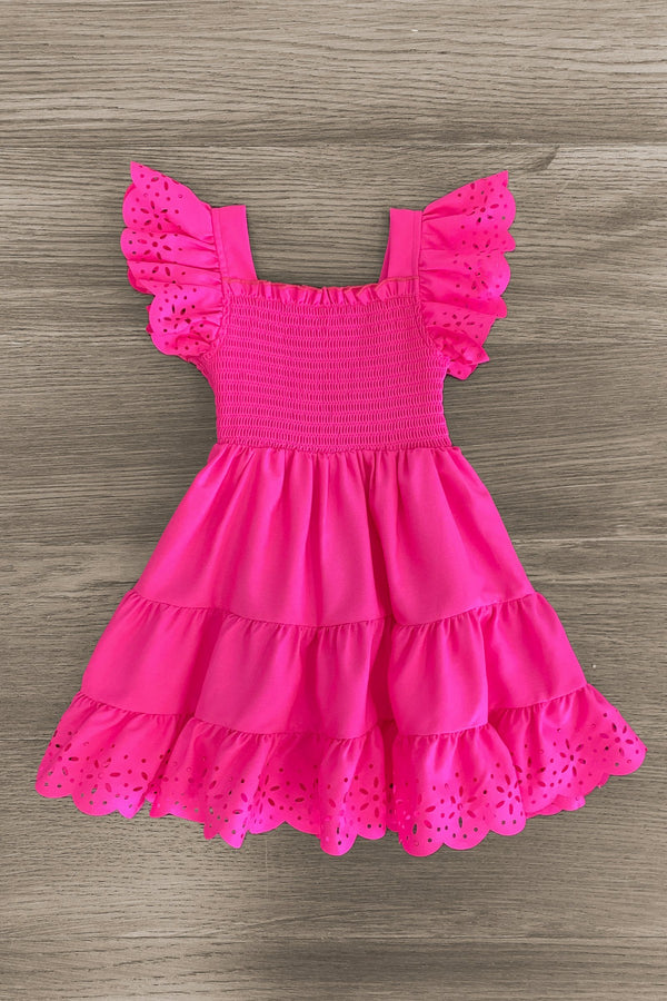 Mom & Me - Eyelet Ruffle Dress - Sparkle in Pink