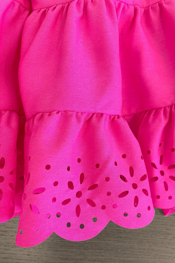 Mom & Me - Eyelet Ruffle Dress - Sparkle in Pink