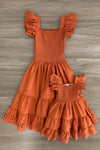 Mom & Me - Eyelet Ruffle Dress - Sparkle in Pink