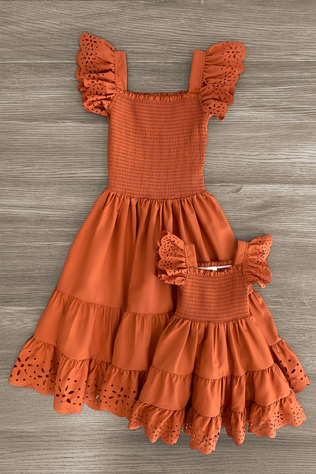 Mom & Me - Eyelet Ruffle Dress - Sparkle in Pink