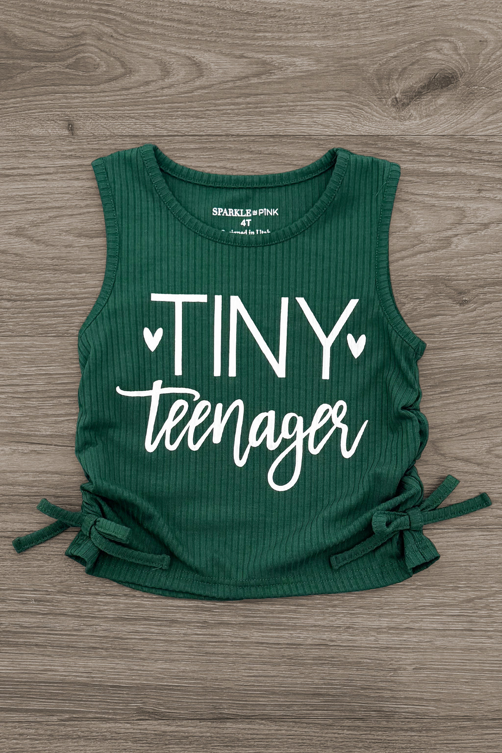"Tiny Teenager" Denim Short Set | Sparkle in Pink