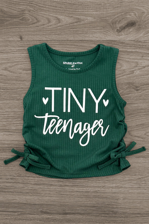 "Tiny Teenager" Denim Short Set | Sparkle in Pink
