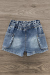 "Tiny Teenager" Denim Short Set | Sparkle in Pink