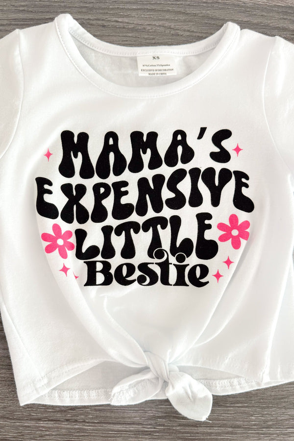 "Mama's Expensive Little Bestie" Legging Set | Sparkle in Pink