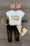 "Hello Fall" Black Legging Set | Sparkle in Pink