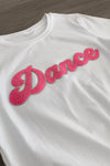 Mom & Me - "Dance" Chenille Patch Short Sleeve Top - Sparkle in Pink
