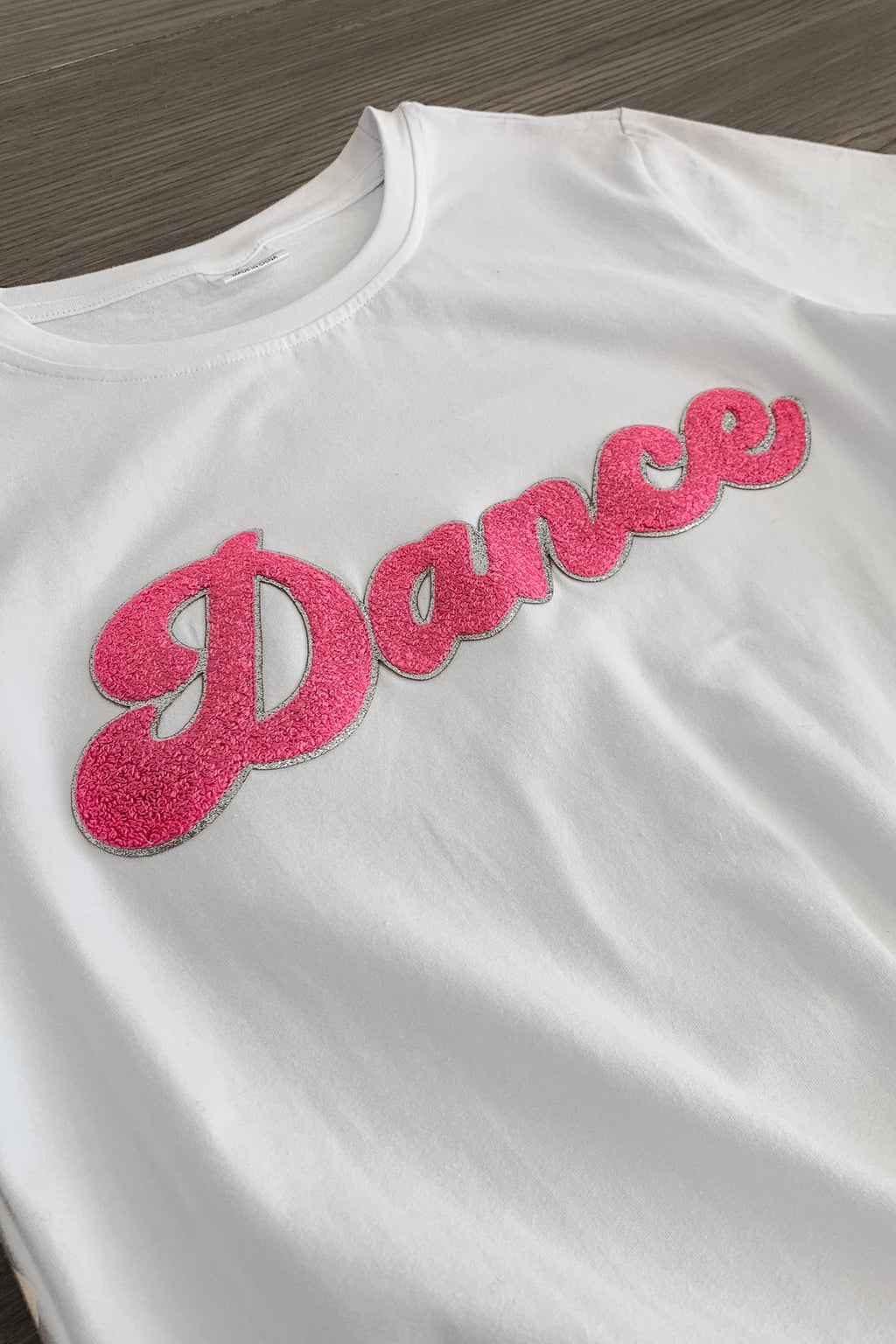 Mom & Me - "Dance" Chenille Patch Short Sleeve Top - Sparkle in Pink