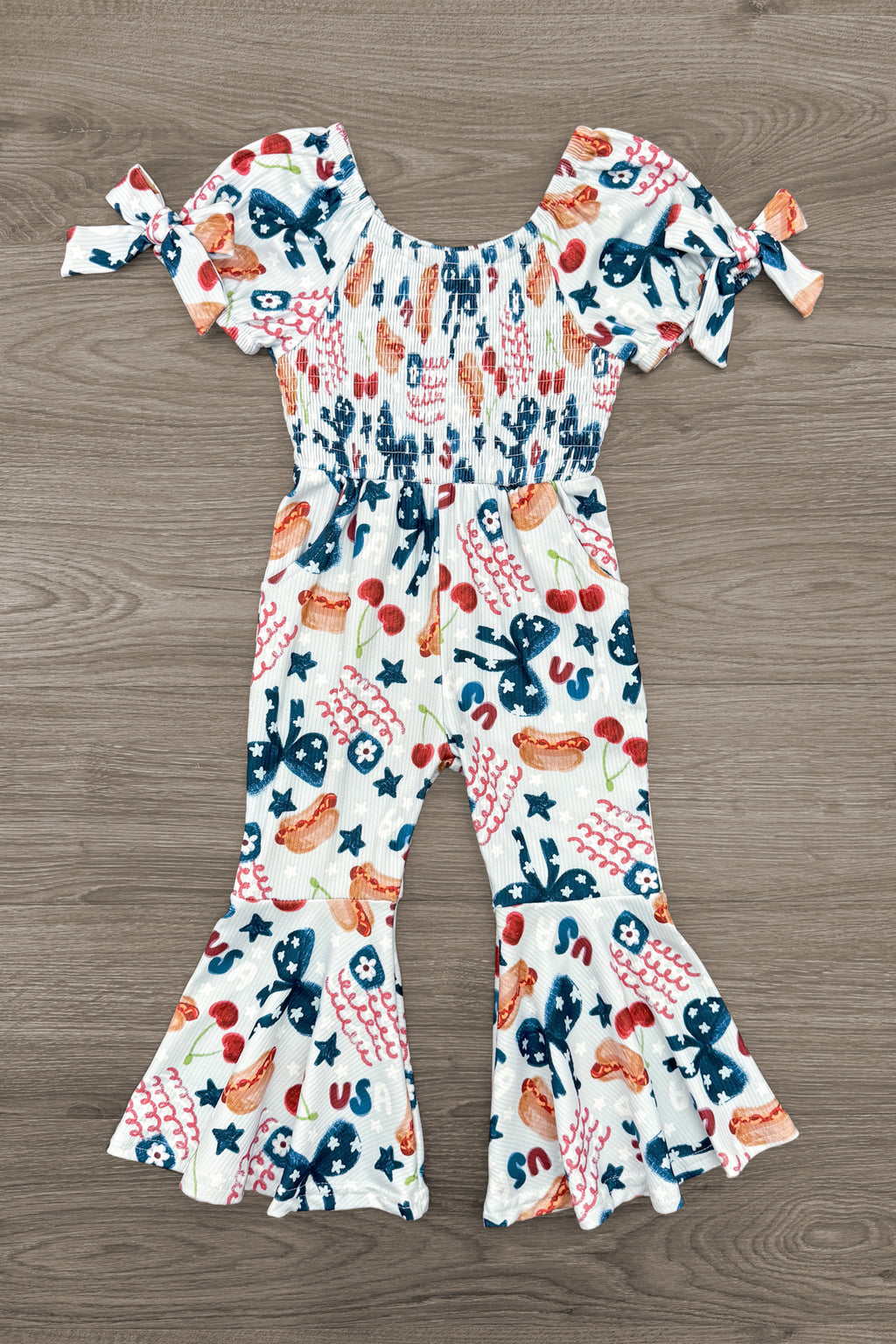 USA Bell Bottom Jumpsuit | Sparkle in Pink