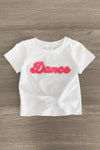 Mom & Me - "Dance" Chenille Patch Short Sleeve Top - Sparkle in Pink