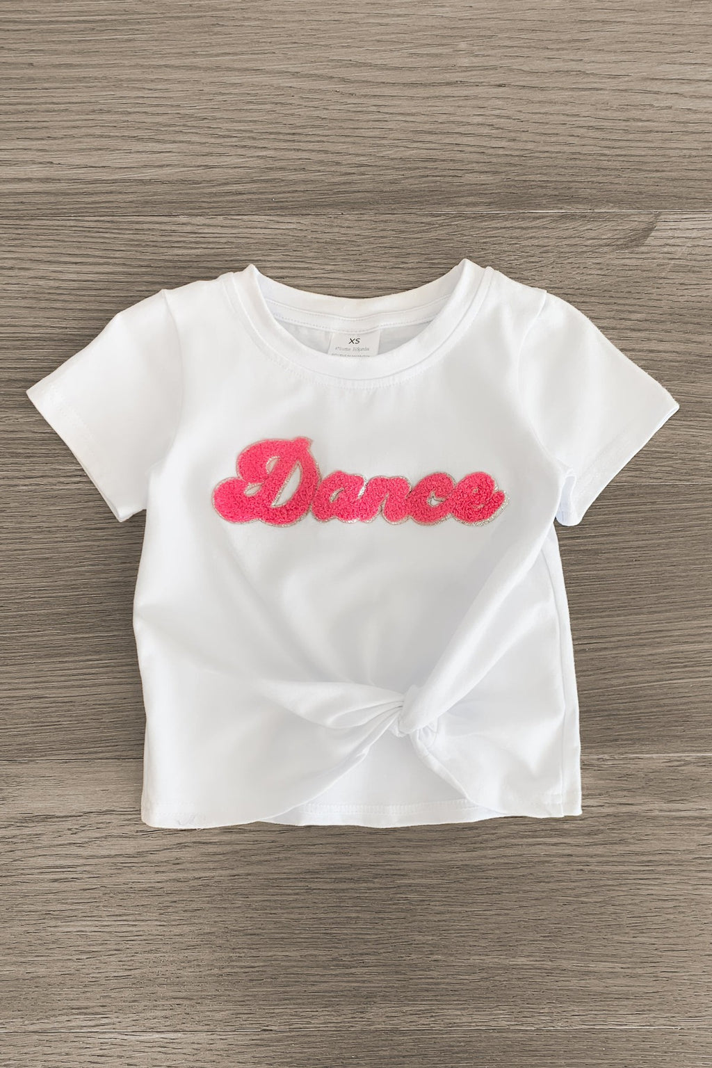 Mom & Me - "Dance" Chenille Patch Short Sleeve Top - Sparkle in Pink