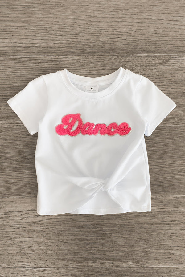 Mom & Me - "Dance" Chenille Patch Short Sleeve Top - Sparkle in Pink