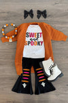 "Sweet and Spooky" Ribbed Bell Bottom Set | Sparkle in Pink