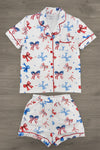 Mom & Me - Patriotic Bow Waffle Knit Pajamas | Sparkle in Pink