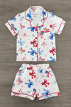 Mom & Me - Patriotic Bow Waffle Knit Pajamas | Sparkle in Pink