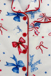 Mom & Me - Patriotic Bow Waffle Knit Pajamas | Sparkle in Pink