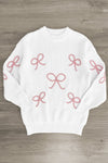 Mom & Me - White & Pink Bow Knit Sweater | Sparkle in Pink
