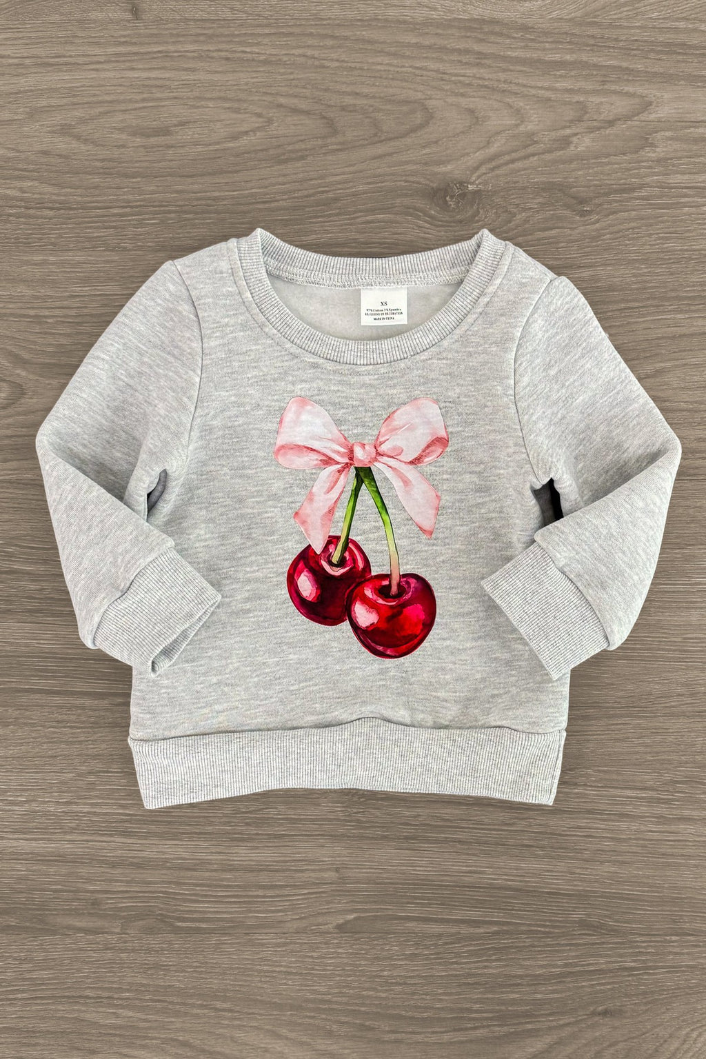 Mom & Me - Gray Cherry Pullover Sweater | Sparkle in Pink