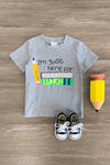 "I'm Just Here For Recess & Lunch" Gray Top - Sparkle in Pink