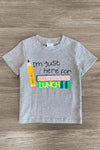 "I'm Just Here For Recess & Lunch" Gray Top - Sparkle in Pink