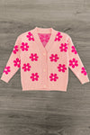 Pink Flower Sweater Cardigan | Sparkle in Pink