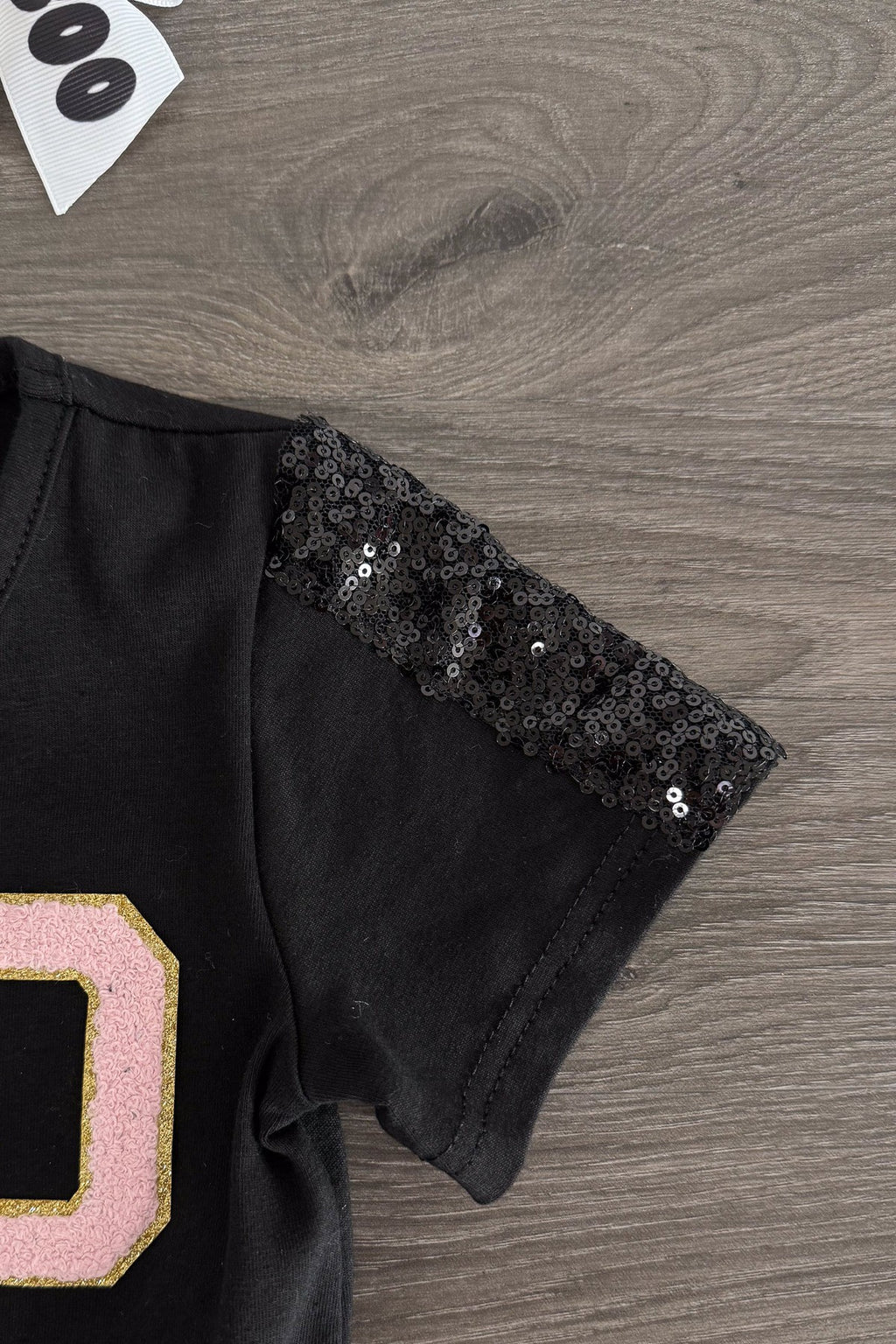 "Boo" Black & Pink Sequin Tutu Skirt Set | Sparkle in Pink