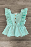 Mint Swiss Dot Denim Short Set - Sparkle in Pink