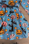 Denim Faux Embroidery Jack-O'-Lantern Dress | Sparkle in Pink