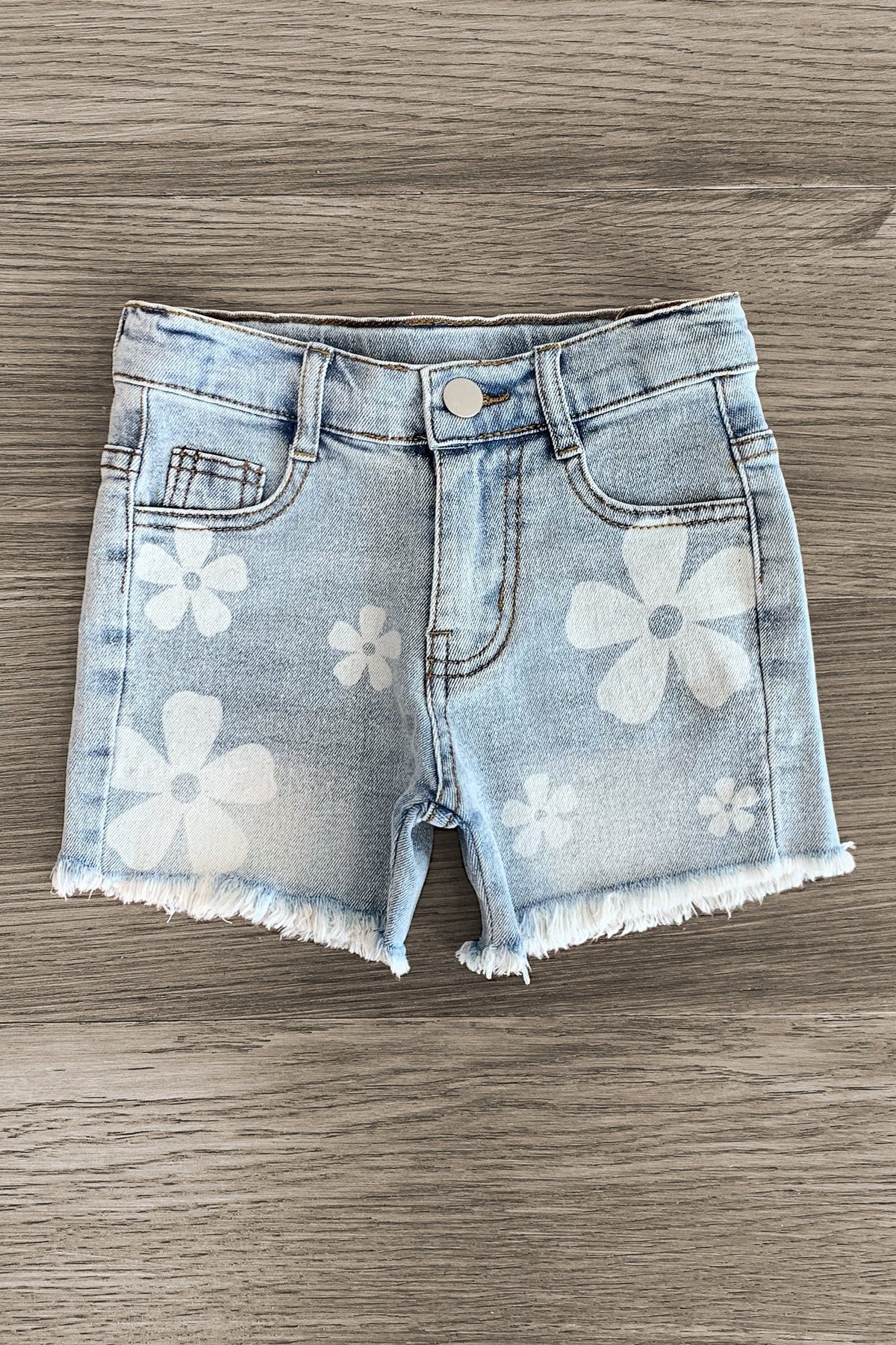Mint Swiss Dot Denim Short Set - Sparkle in Pink