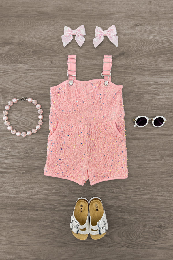 Pink Sequin Overalls | Sparkle in Pink