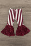 "Kinda Sweet Kinda Sassy" Striped Sequin Bell Bottom Set | Sparkle in Pink