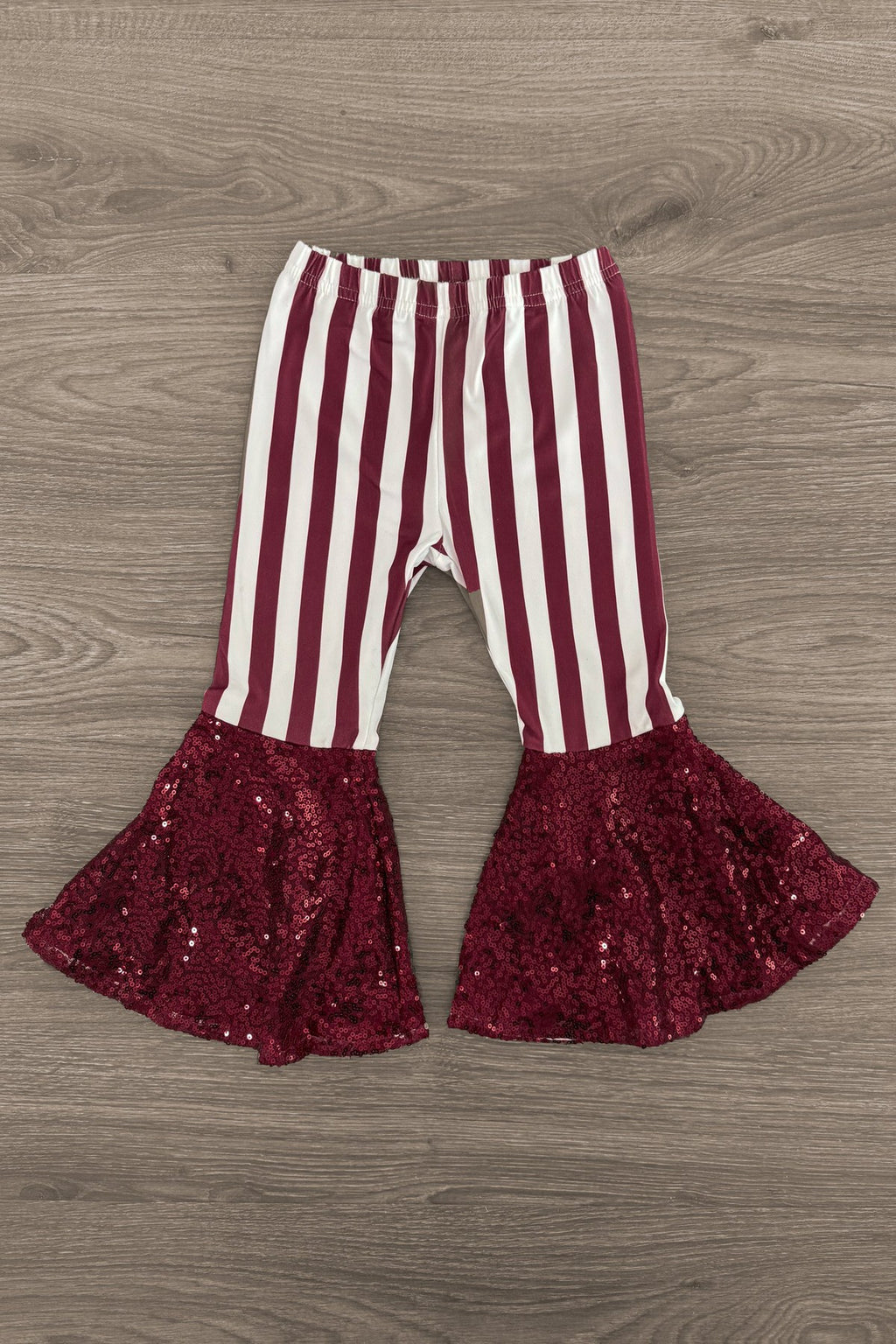 "Kinda Sweet Kinda Sassy" Striped Sequin Bell Bottom Set | Sparkle in Pink