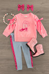 Pink Cowgirl Sequin Legging Set | Sparkle in Pink