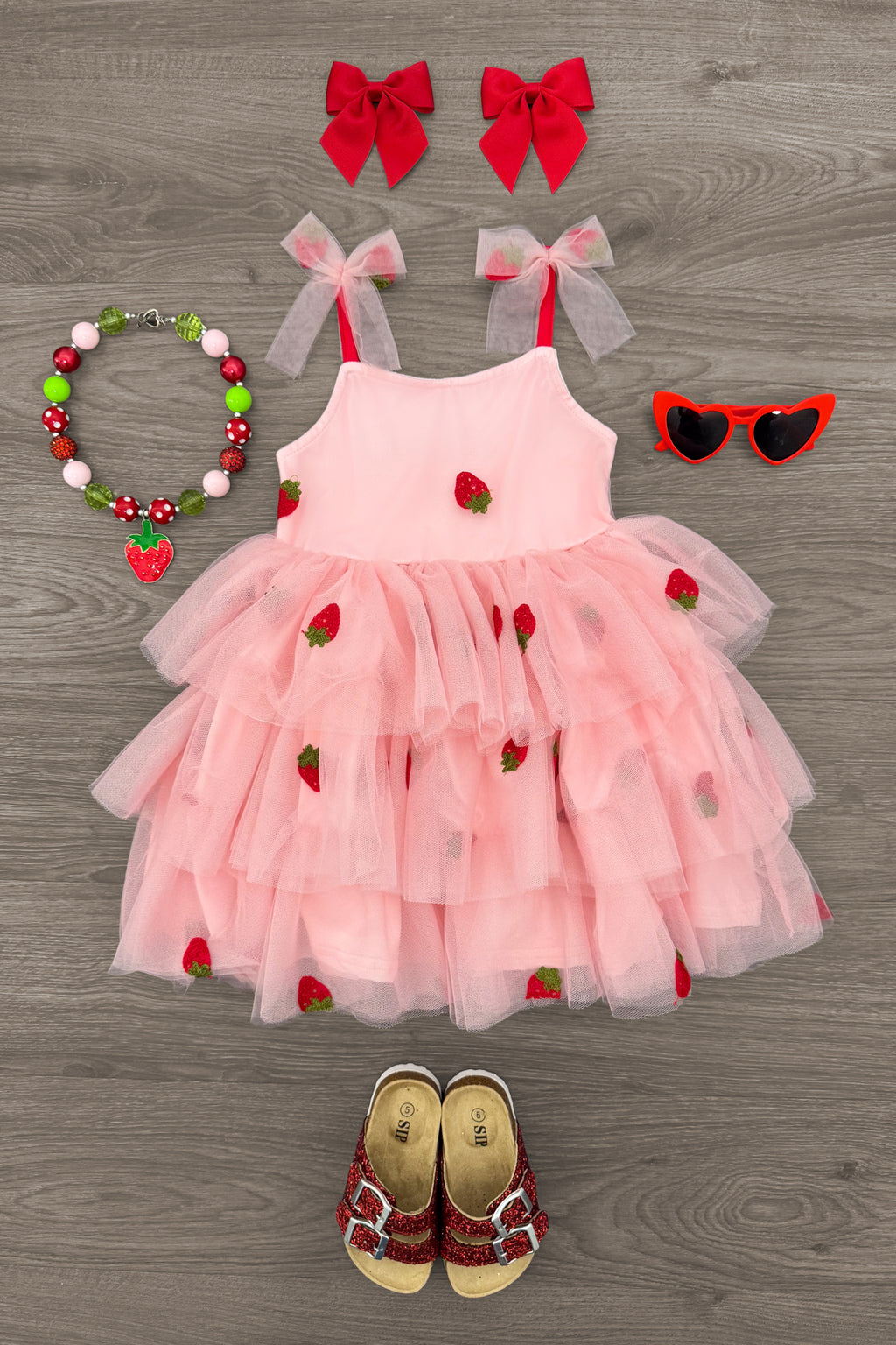 Strawberry Tulle Dress | Sparkle in Pink
