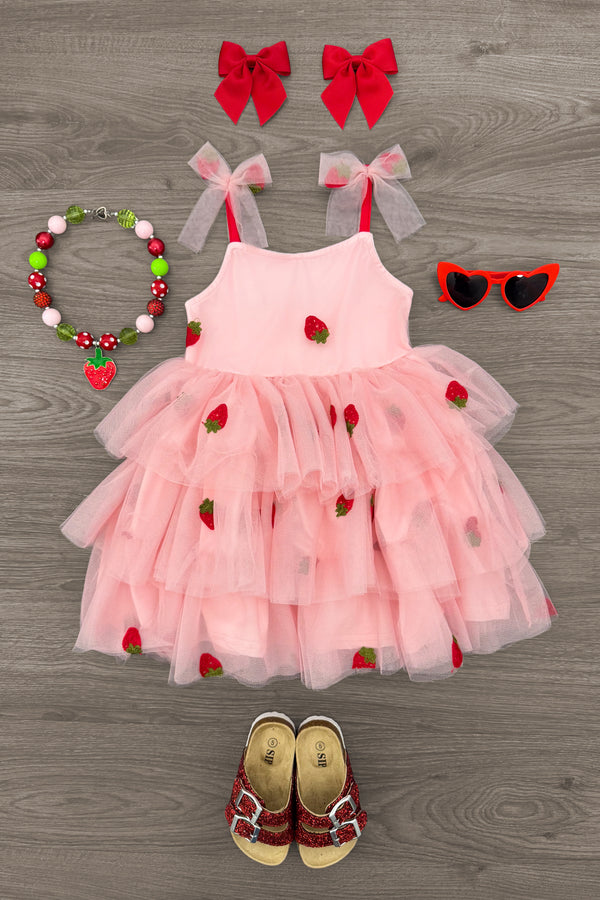 Strawberry Tulle Dress | Sparkle in Pink