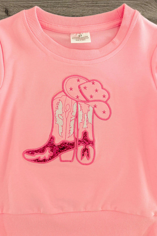 Pink Cowgirl Sequin Legging Set | Sparkle in Pink