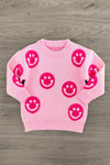 Mom & Me - Pink Smiley Face Sweater | Sparkle in Pink