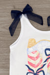 Cowgirl Bow Denim Short Set | Sparkle in Pink