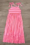 Mom & Me - Pink & Red Striped Maxi Dress | Sparkle in Pink