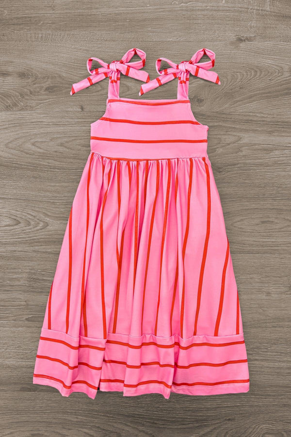 Mom & Me - Pink & Red Striped Maxi Dress | Sparkle in Pink