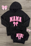 Mom & Me - "Mama & Mini" Black Bow Hoodie | Sparkle in Pink