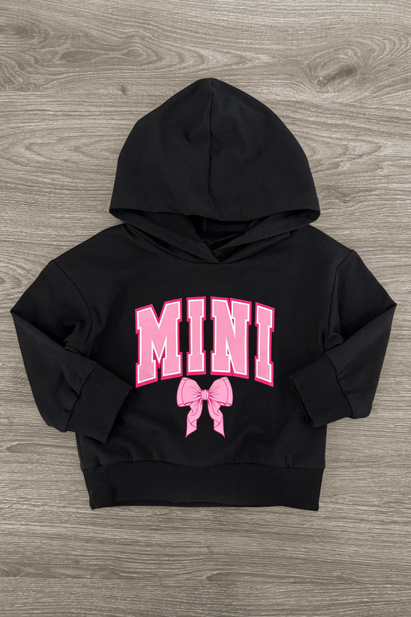 Mom & Me - "Mama & Mini" Black Bow Hoodie | Sparkle in Pink