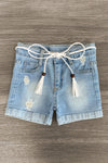 "Moody Little Soul" Denim Short Set - Sparkle in Pink