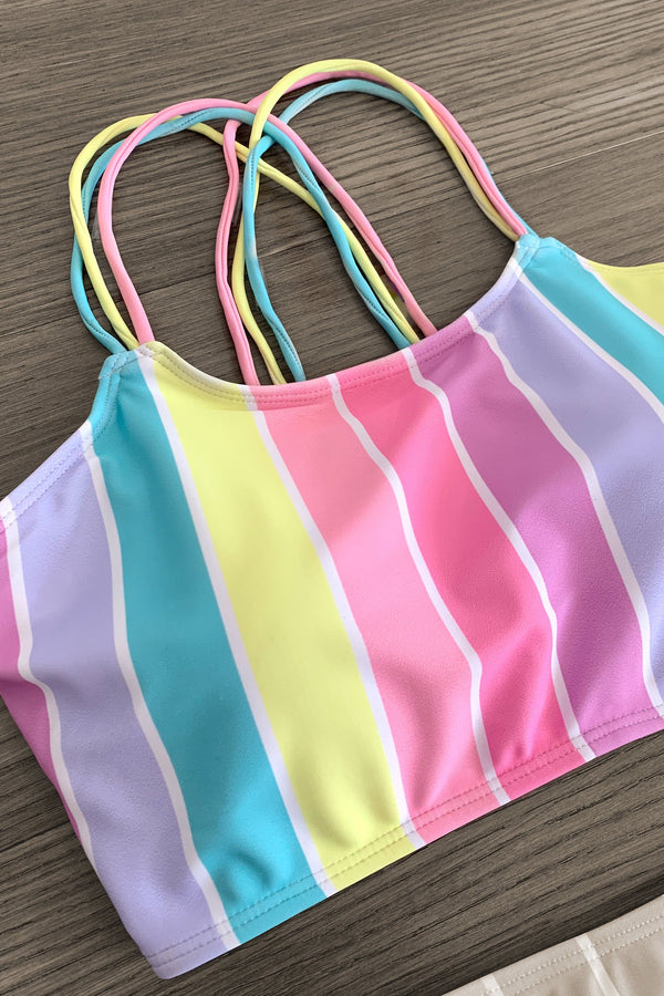 Mom & Me - Pastel Stripe Bikini - Sparkle in Pink