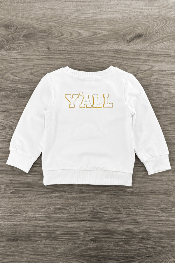 Mom & Me - "Howdy Y'all" White Chenille Patch Top | Sparkle in Pink