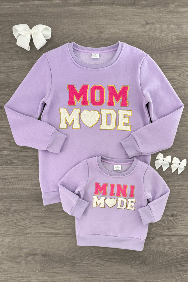 Mom & Me - "Mom & Mini Mode" Pullover Sweater | Sparkle in Pink