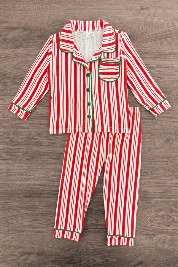 Candy Cane Stripe Family Pajamas - AND PET BANDANA! | Sparkle in Pink