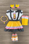 "Pre-K - Fifth Grade" Pencil Suspender Skirt Set | Sparkle in Pink
