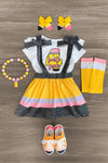 "Pre-K - Fifth Grade" Pencil Suspender Skirt Set | Sparkle in Pink
