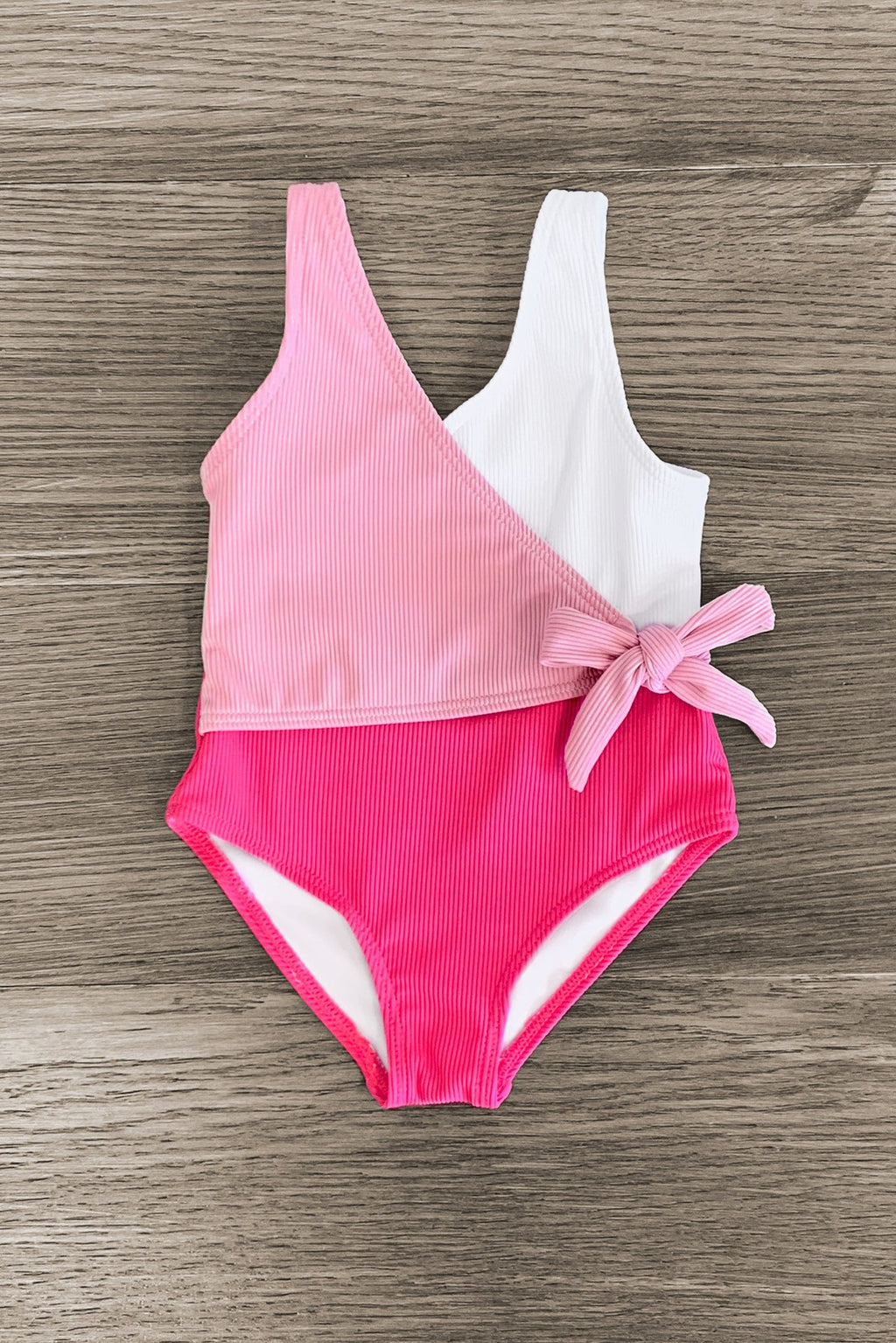 Mom & Me - Pink & White One Piece Swimsuit - Sparkle in Pink